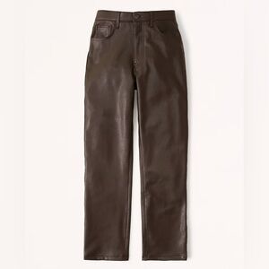 NWT Abercrombie Vegan Leather 90s Straight Pant